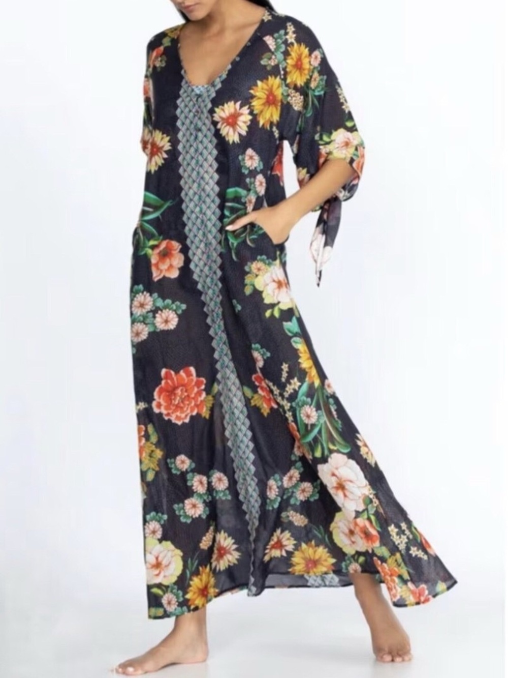 NWT Johnny Was Mia Floral Border Maxi Dress